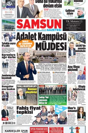 7 Aralık Cumartesi Samsun Gazetesi