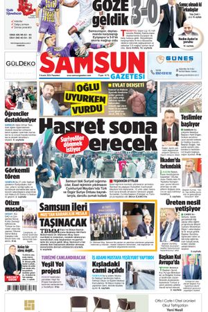 9 Aralık Pazartesi Samsun Gazetesi