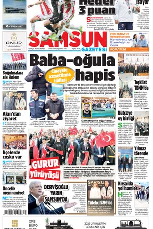 17 Mayıs Cumartesi Samsun Gazetesi