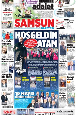 Samsun Gazetesi 19 Mayıs Pazartesi