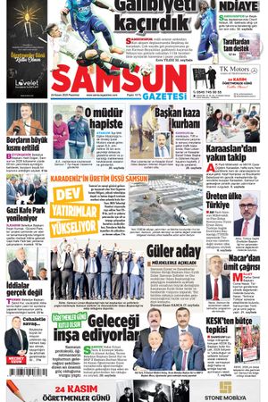 24 Kasım Pazartesi Samsun Gazetesi