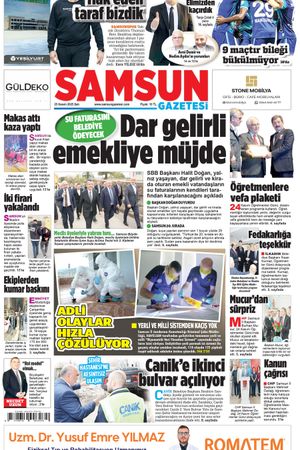 25 Kasım Salı Samsun Gazetesi