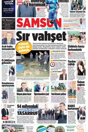 26 Kasım Çarşamba Samsun Gazetesi