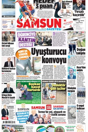 13 Aralık Cumartesi Samsun Gazetesi