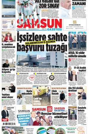 18 Aralık Perşembe Samsun Gazetesi
