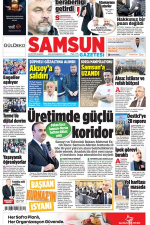 3 Aralık Çarşamba Samsun Gazetesi