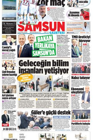 24 Ocak Cumartesi Samsun Gazetesi