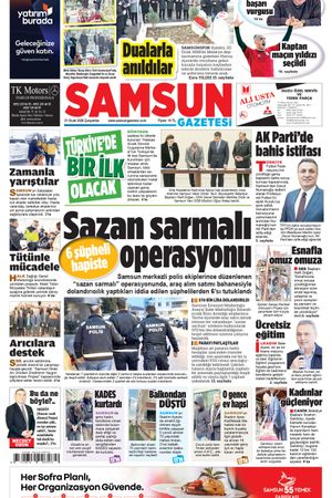 21 Ocak Çarşamba Samsun Gazetesi