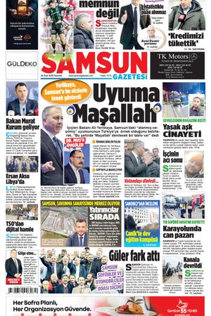 26 Ocak Pazartesi Samsun Gazetesi