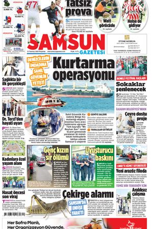23 Temmuz Perşembe Samsun Gazetesi