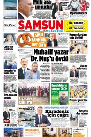 22 Eylül Salı Samsun Gazetesi