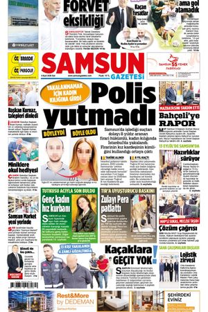8 Eylül Salı Samsun Gazetesi
