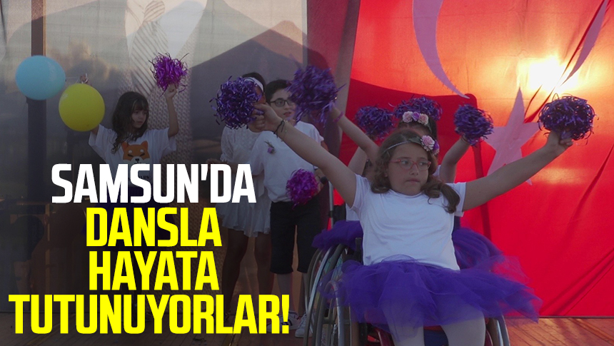 Samsun'un Atakum ilçesinde engelli miniklerin tekerlekli sandalyeleriyle yaptıkları dans gösterileri herkesin beğenisini kazandı. 
