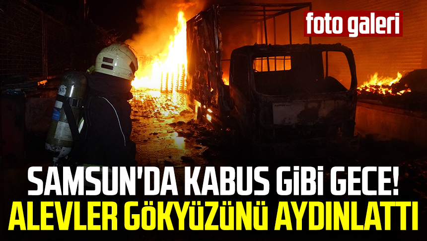 Yangın, Samsun'un Tekkeköy ilçesi Selyeri Mahallesi SAGİMAD Toptancılar Sitesi'nde meydana geldi. 