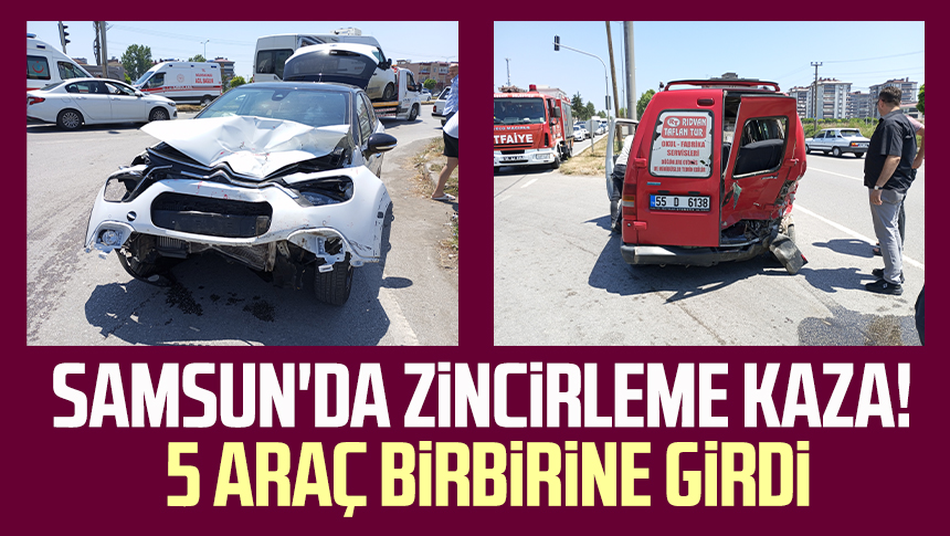 Samsun'da Zincirleme Kaza! 5 Araç Birbirine Girdi - Samsun Haber ...