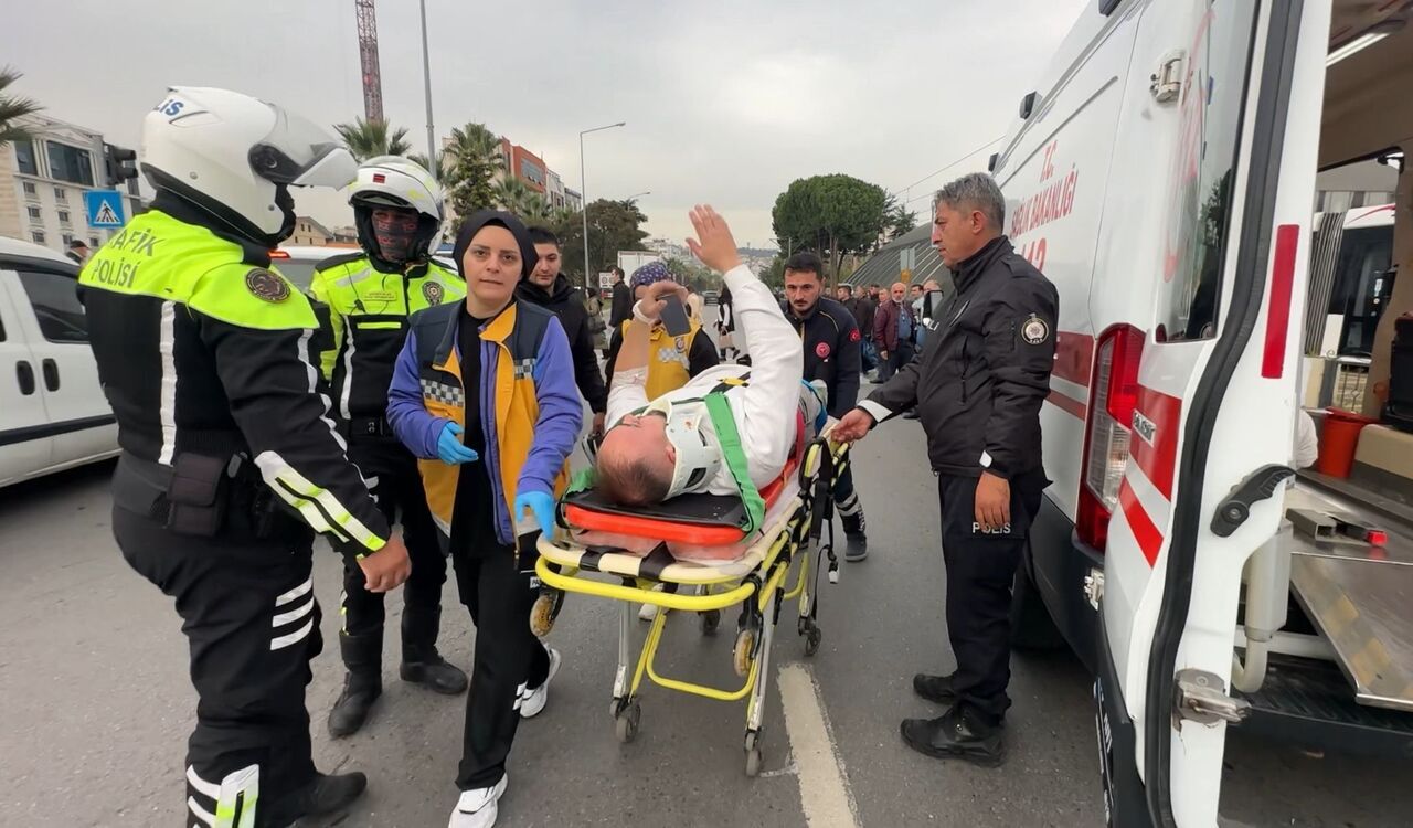 Samsun'da motosiklet sürücüsü metrelerce sürüklendi!