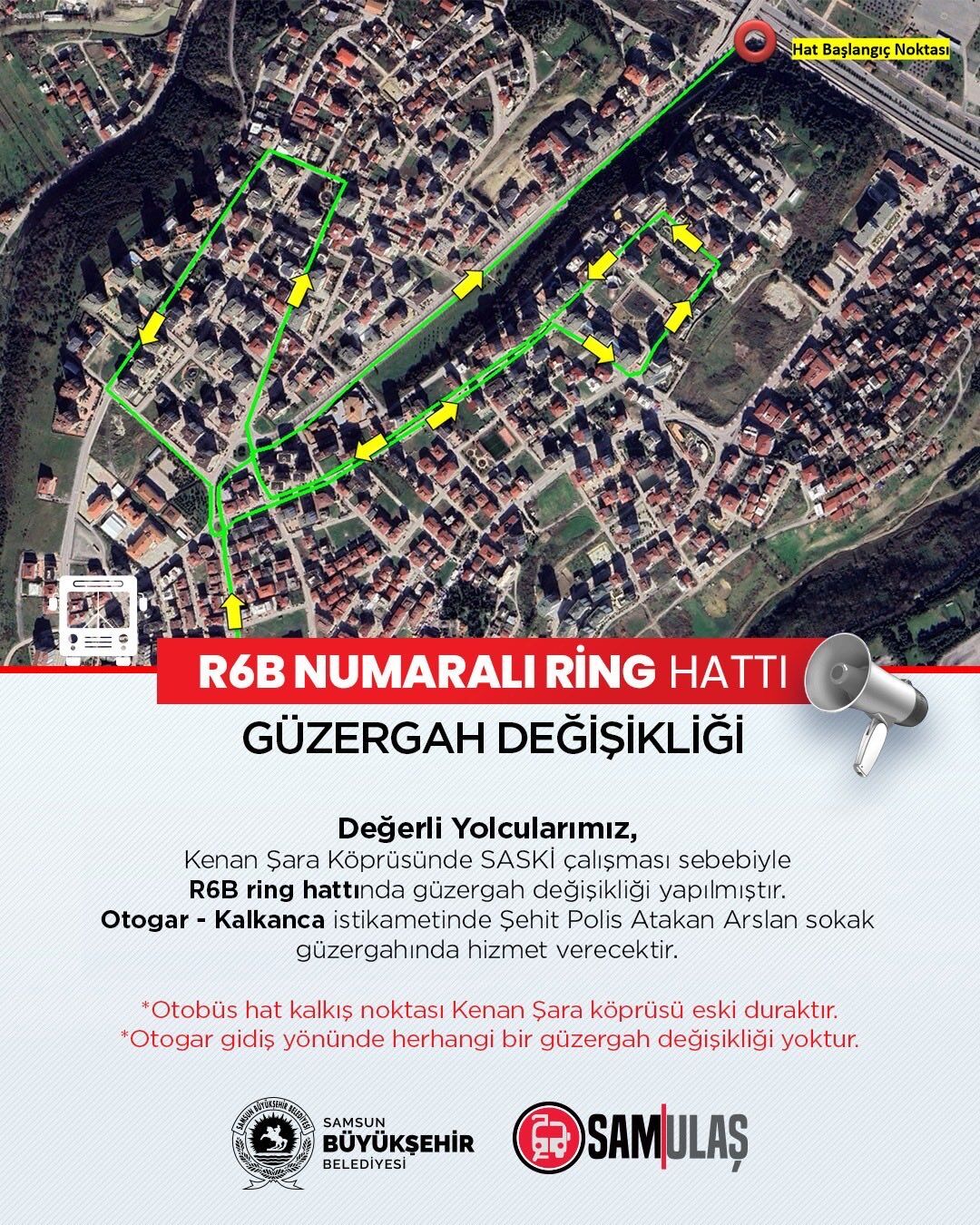 Samsun'da yol çalışması: O otobüslerin güzergahı değişti