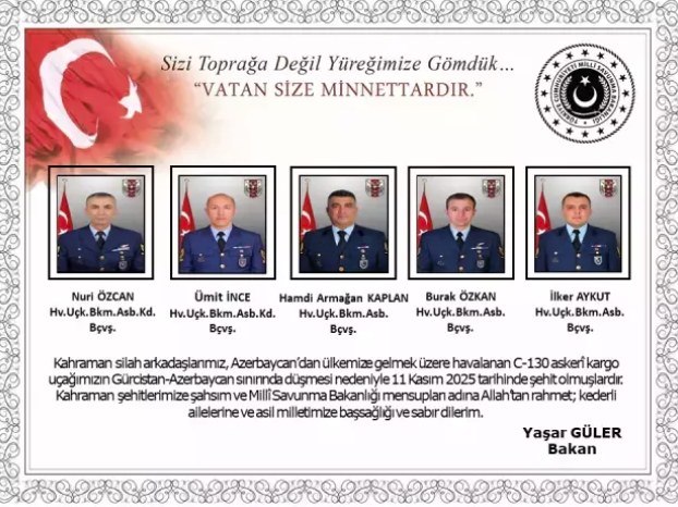 MSB uçak kazasında 20 askerin şehit olduğunu duyurdu! 