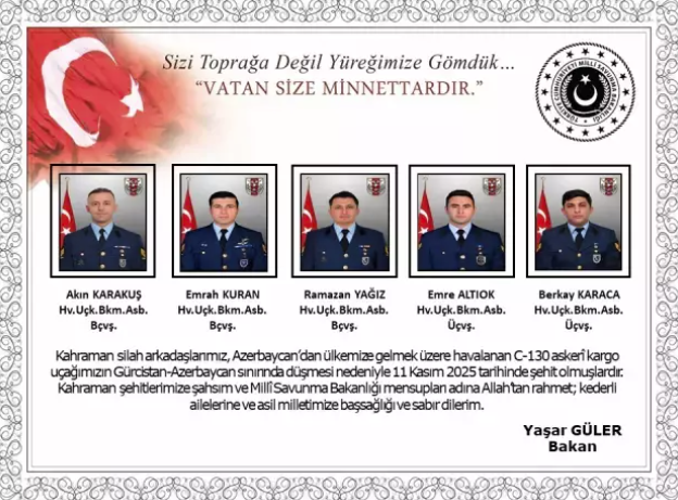 MSB uçak kazasında 20 askerin şehit olduğunu duyurdu! 