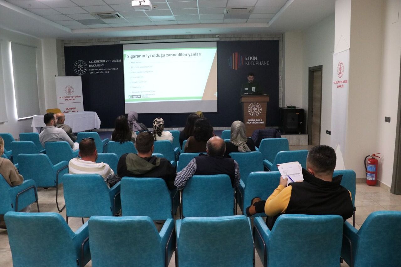 Samsun'da kütüphane çalışanlarına tütün bağımlılığı eğitimi
