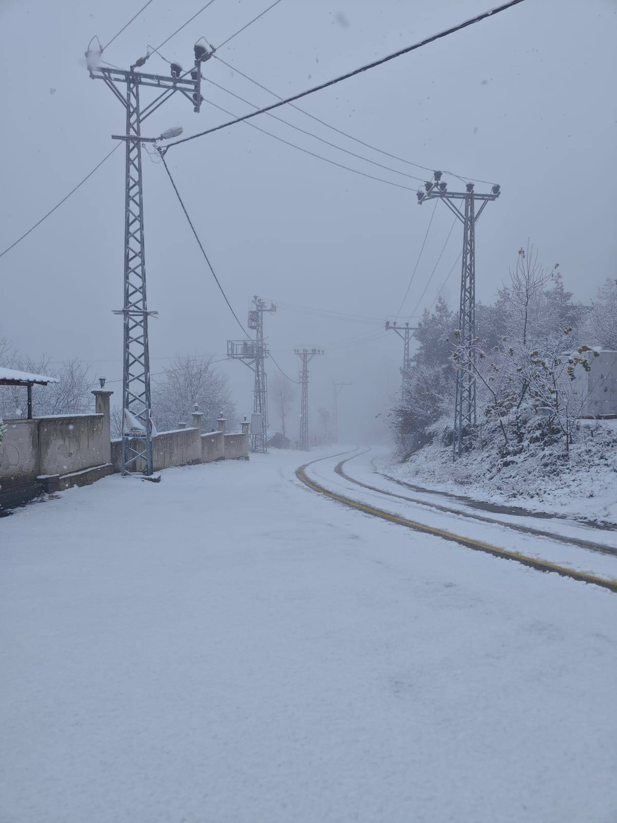Samsun'un ilçelerinden özlenen kar manzaraları 
