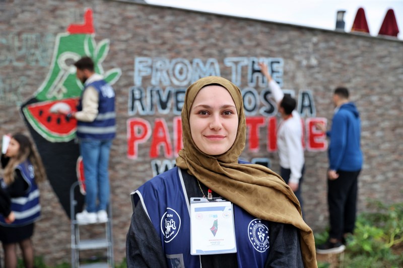 Sanatla direniş: OMÜ Kampüsünde Filistin için dayanışma duvarı