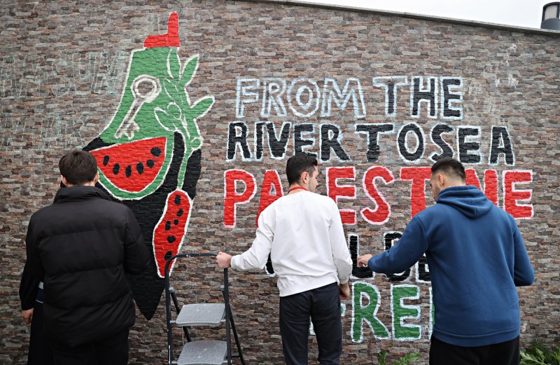 Sanatla direniş: OMÜ Kampüsünde Filistin için dayanışma duvarı