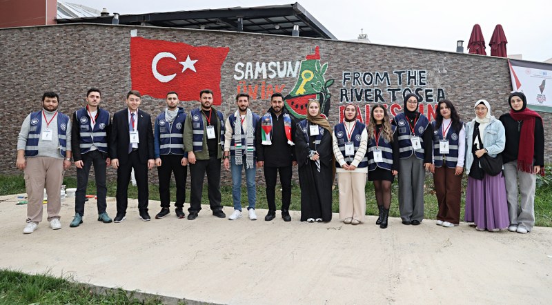 Sanatla direniş: OMÜ Kampüsünde Filistin için dayanışma duvarı