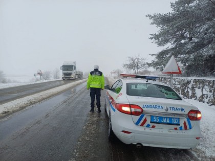 Samsun Havza'da kar yağışı etkili oluyor