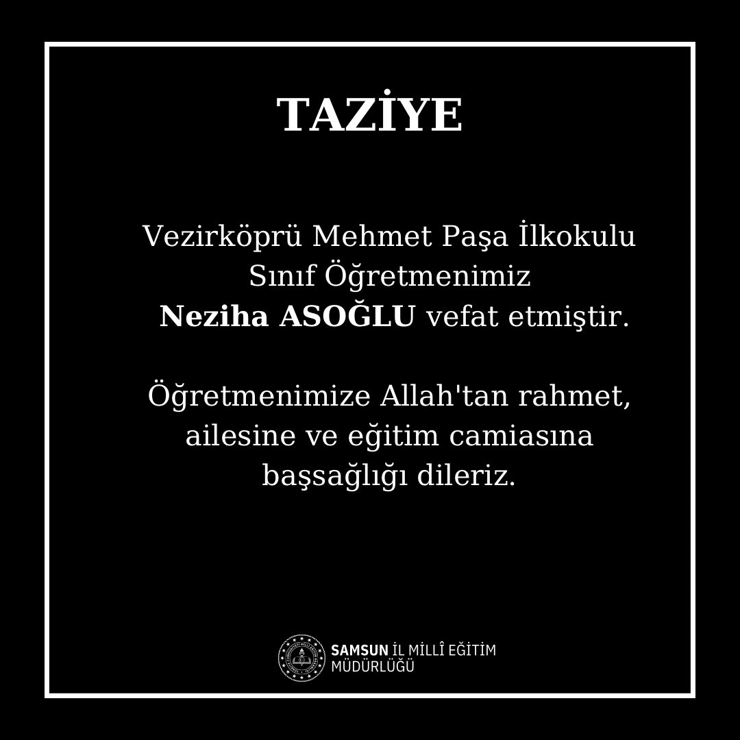 Samsun'da öğretmen Neziha Asoğlu hayatını kaybetti