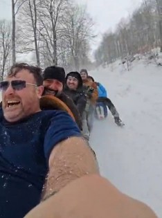 Samsun'da kar şöleni! Renkli görüntüler 