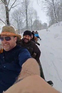 Samsun'da kar şöleni! Renkli görüntüler 