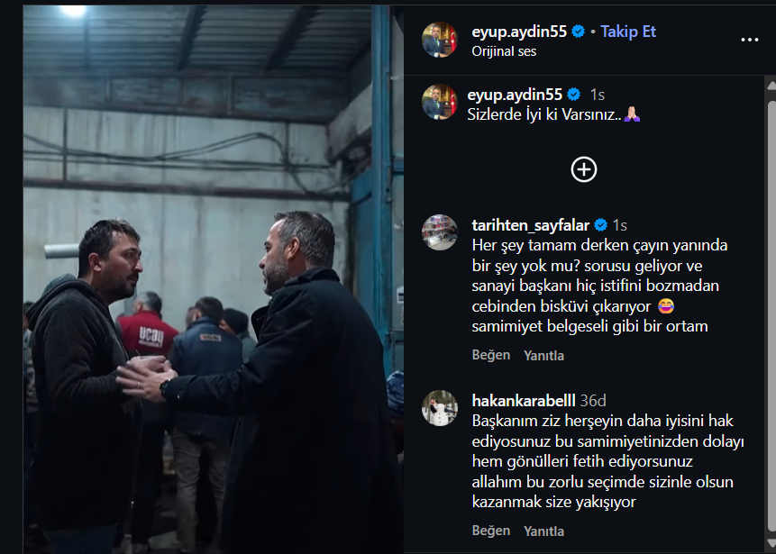 Samsun'da Başkan Eyüp Aydın'a seçim öncesi esnaftan moral