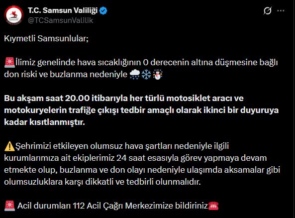 Samsun Gazetesi Valilik Acikllama
