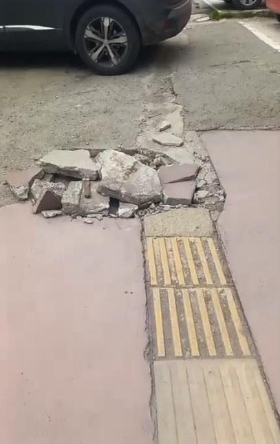 Samsun'da engelliler için tuzak gibi yol!