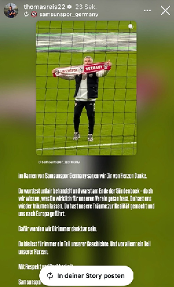 Thomas Reis'ten Samsunspor ayrılığı sonrası ilk paylaşım! 