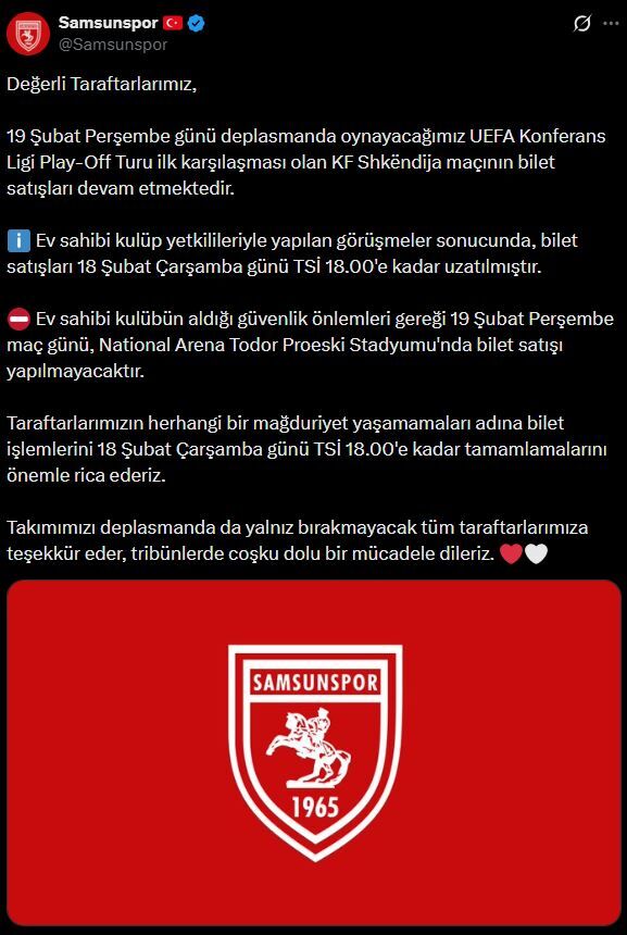 Samsunspor Bilet Uyarisi