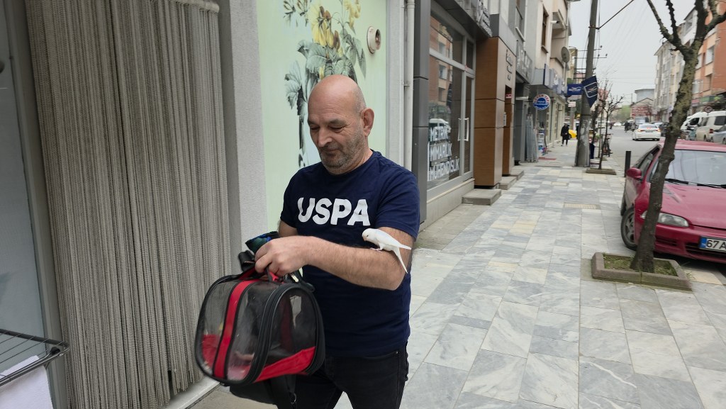 Sokaklarda Omzundaki Kuşuyla Geziyor (6)