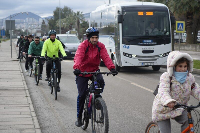 Samsun'da yüzlerce pedal aynı mesaj için döndü 
