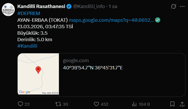 Tokat beşik gibi, Samsun da sallandı! Yeni bir deprem daha oldu