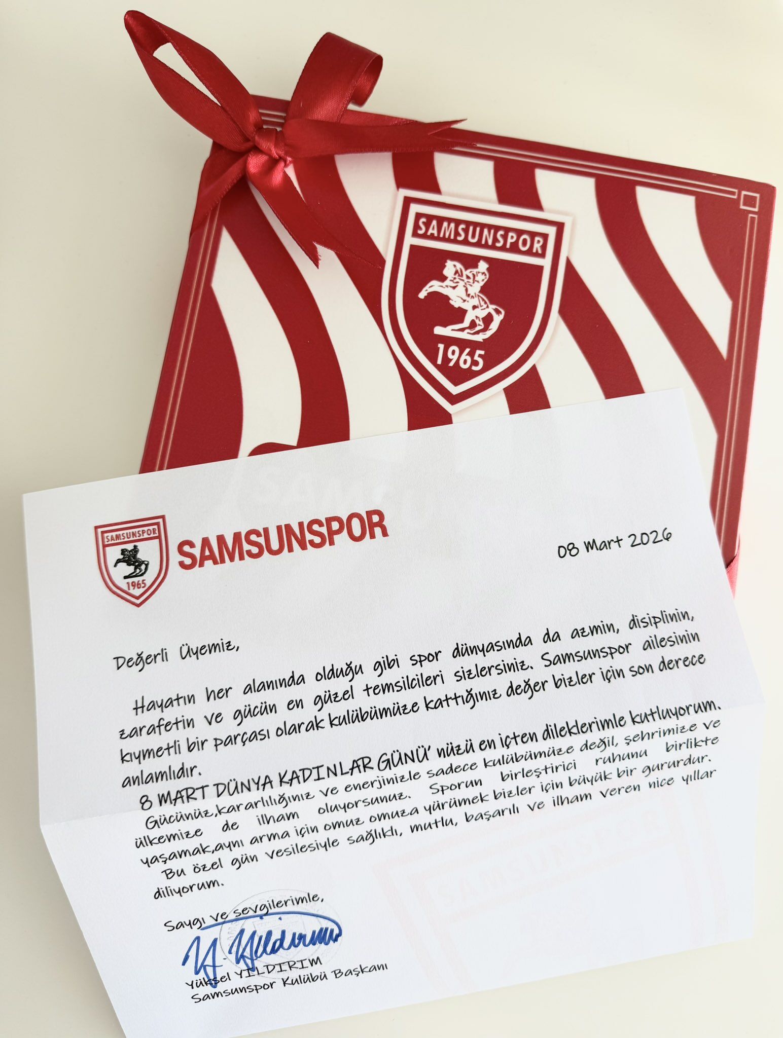 Samsunspor Başkanı Yüksel Yıldırım’dan kadın üyelere özel mektup