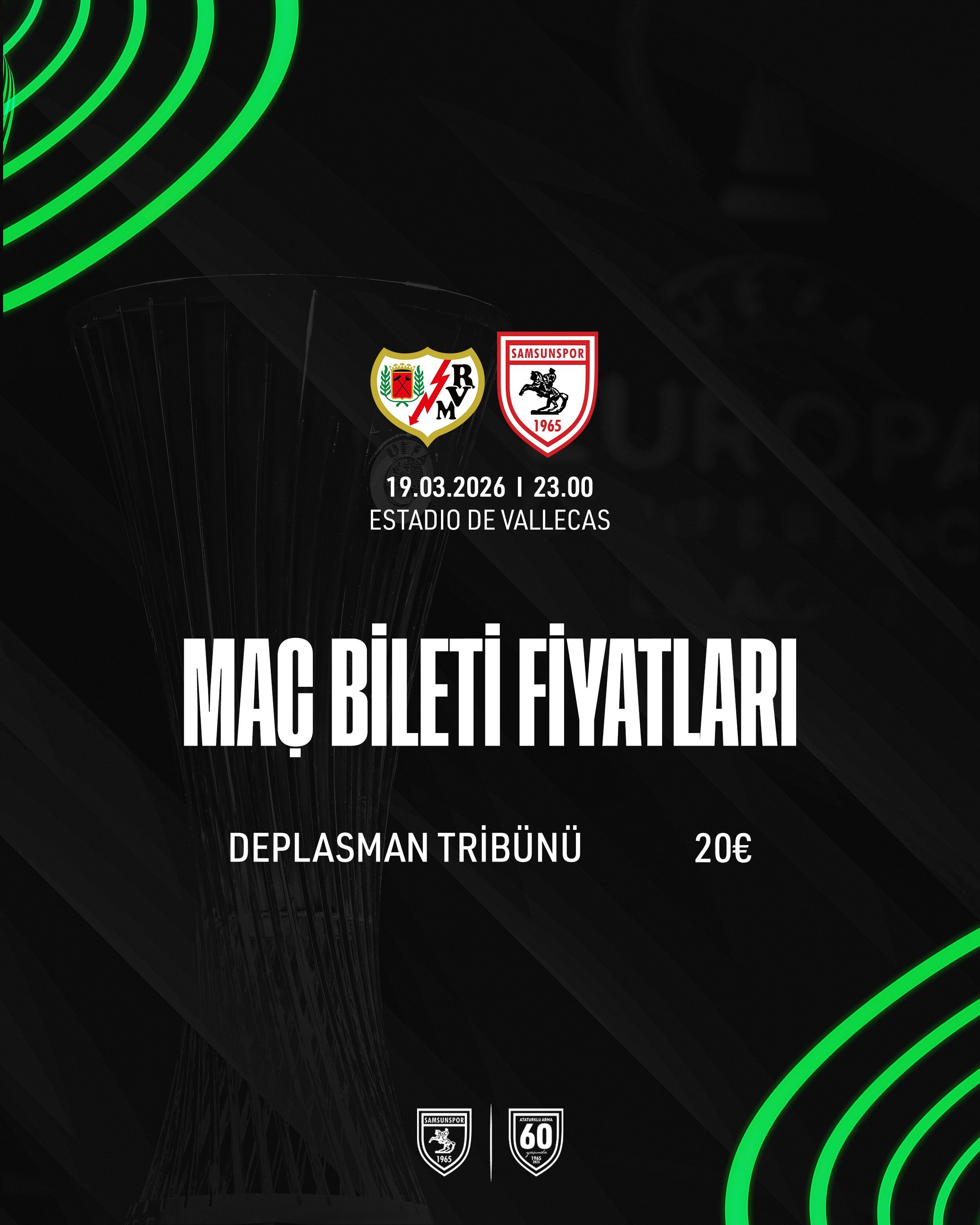 Rayo Vallecano - Samsunspor maçı bilet detayları belli oldu! 