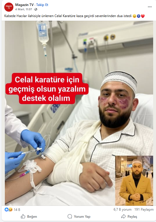 samsun haber: Samsunlu Celal Karatüre kaza mı geçirdi?