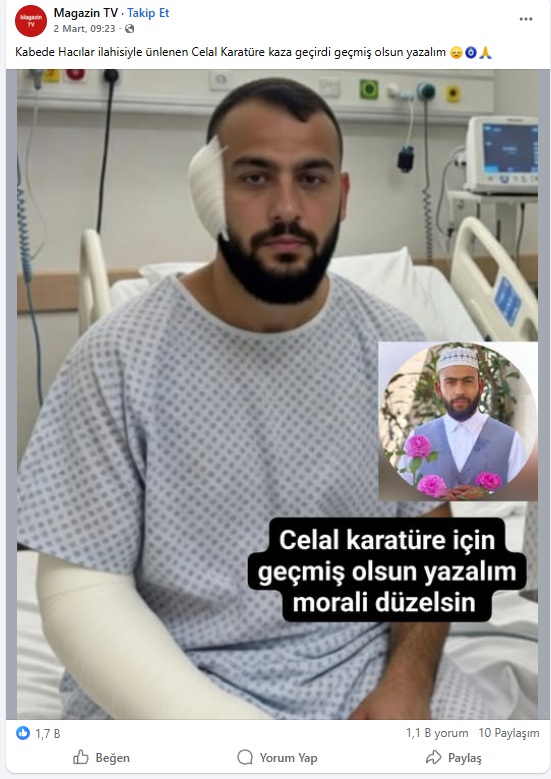 samsun haber: Samsunlu Celal Karatüre kaza mı geçirdi?