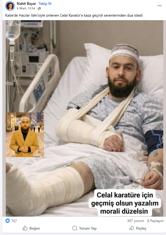 samsun haber: Samsunlu Celal Karatüre kaza mı geçirdi?