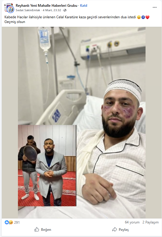 samsun haber: Samsunlu Celal Karatüre kaza mı geçirdi?