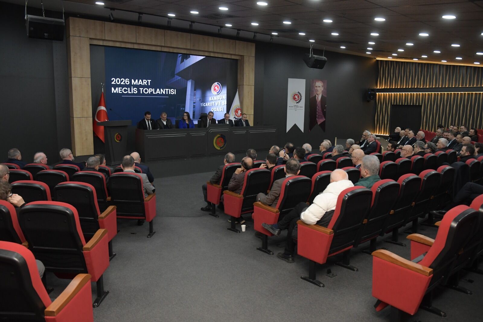 Samsun Ticaret ve Sanayi Odası (TSO) Mart Ayı Olağan Meclis Toplantısı, Meclis Başkanı Haluk Akyüz başkanlığında gerçekleştirildi. Toplantıda konuşan TSO Yönetim Kurulu Başkanı Salih Zeki Murzioğlu, yürütülen çalışmalar hakkında bilgi verirken, küresel gelişmelerin bölge ekonomisine etkilerine dikkat çekti.