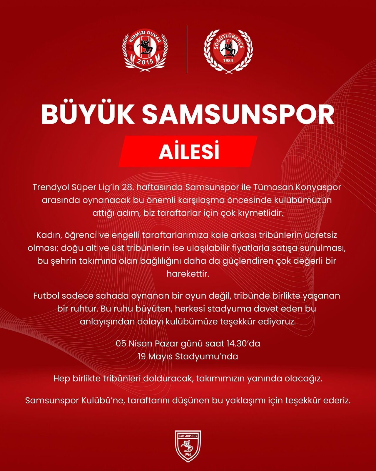 samsunspor haber : Samsunspor taraftarından yönetime teşekkür