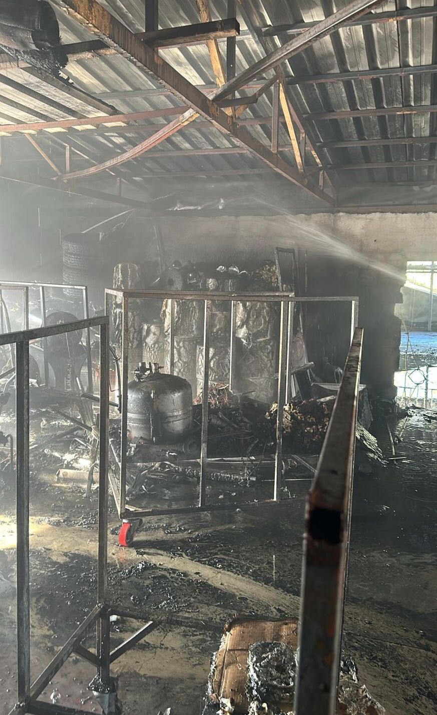 Samsun'da halı yıkama atölyesinde yangın! 