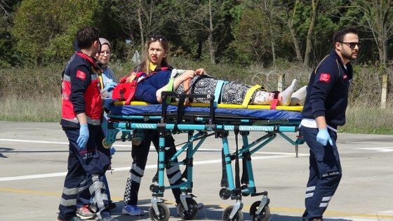 samsun haber: Samsun'da zamanla yarış! Ambulans helikopter yetişti 